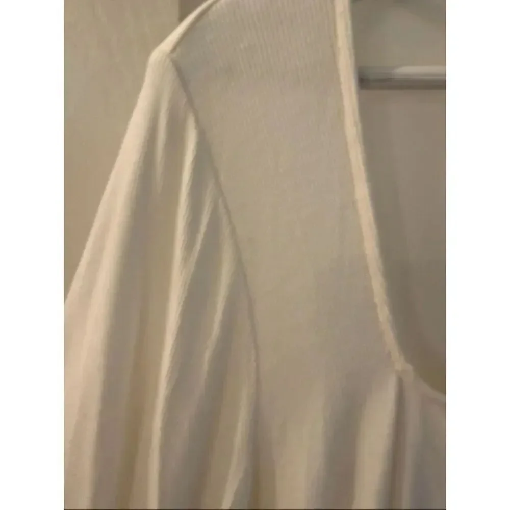 Maeve Anthropologie Cream Scoop Neck Ribbed Snap Front Top sz 2X NWT